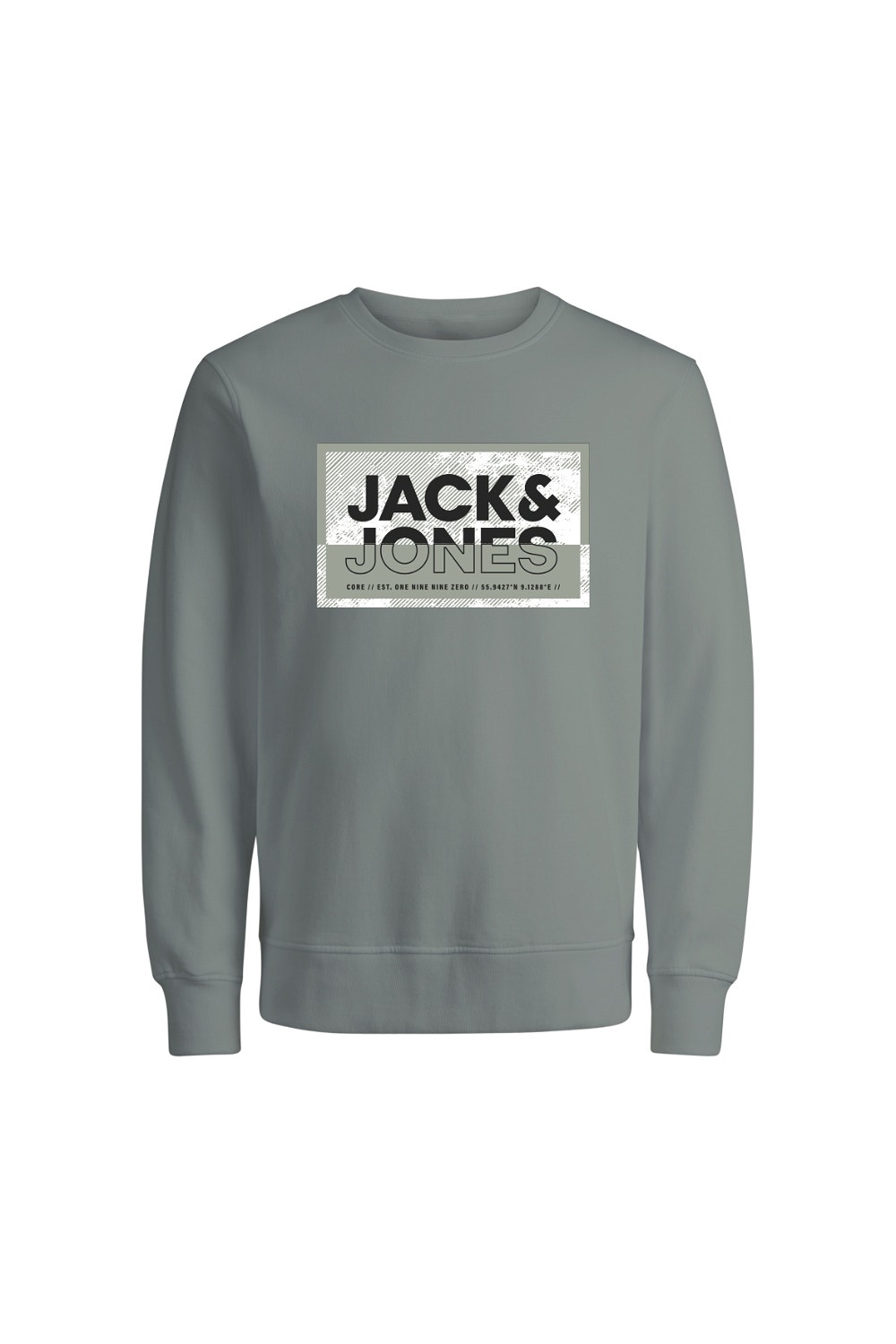 Jack & Jones Printed Crew neck Sweatshirt Mini -Agave Green - 12257441