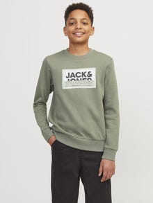 Jack & Jones Felpa Girocollo Stampato Mini -Agave Green - 12257441