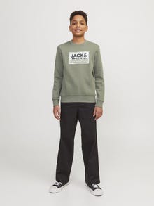 Jack & Jones Nyomott mintás Személyzeti nyakú pulóver Mini -Agave Green - 12257441