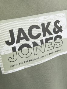 Jack & Jones Tryck Crewneck tröja Mini -Agave Green - 12257441