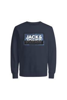 Jack & Jones Minipituinen Painettu Pyöreäkauluksinen collegepaita -Navy Blazer - 12257441