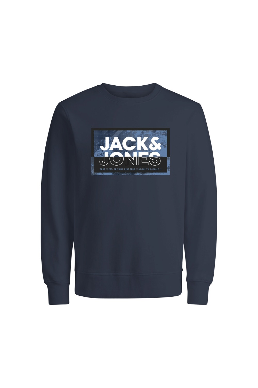 Jack & Jones Spausdintas raštas Apatinis prakaituojantis megztinis Mini -Navy Blazer - 12257441