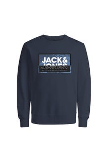 Jack & Jones Tryck Crewneck tröja Mini -Navy Blazer - 12257441