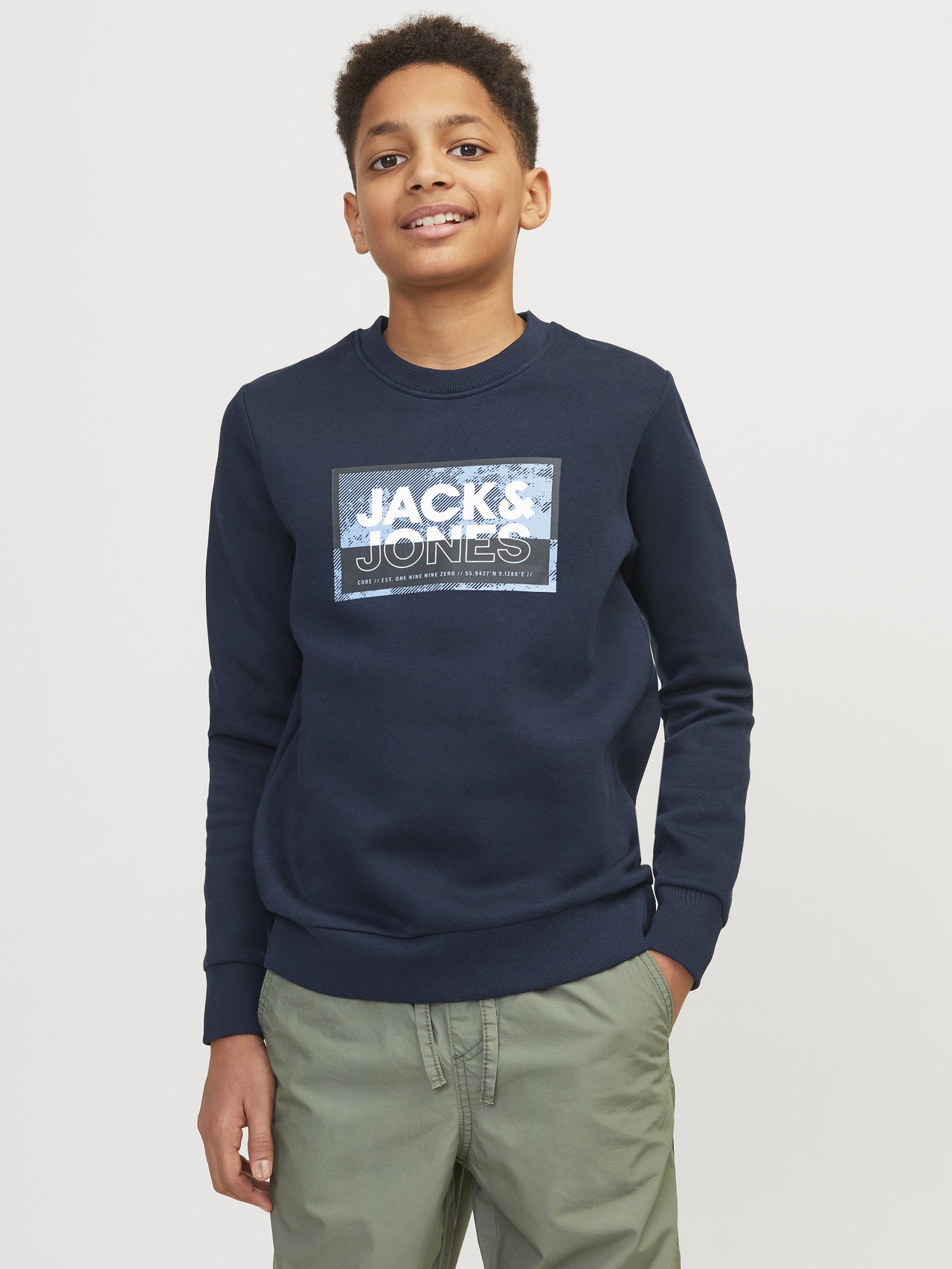 Jack & Jones Gedruckt Sweatshirt mit Rundhals Mini -Navy Blazer - 12257441