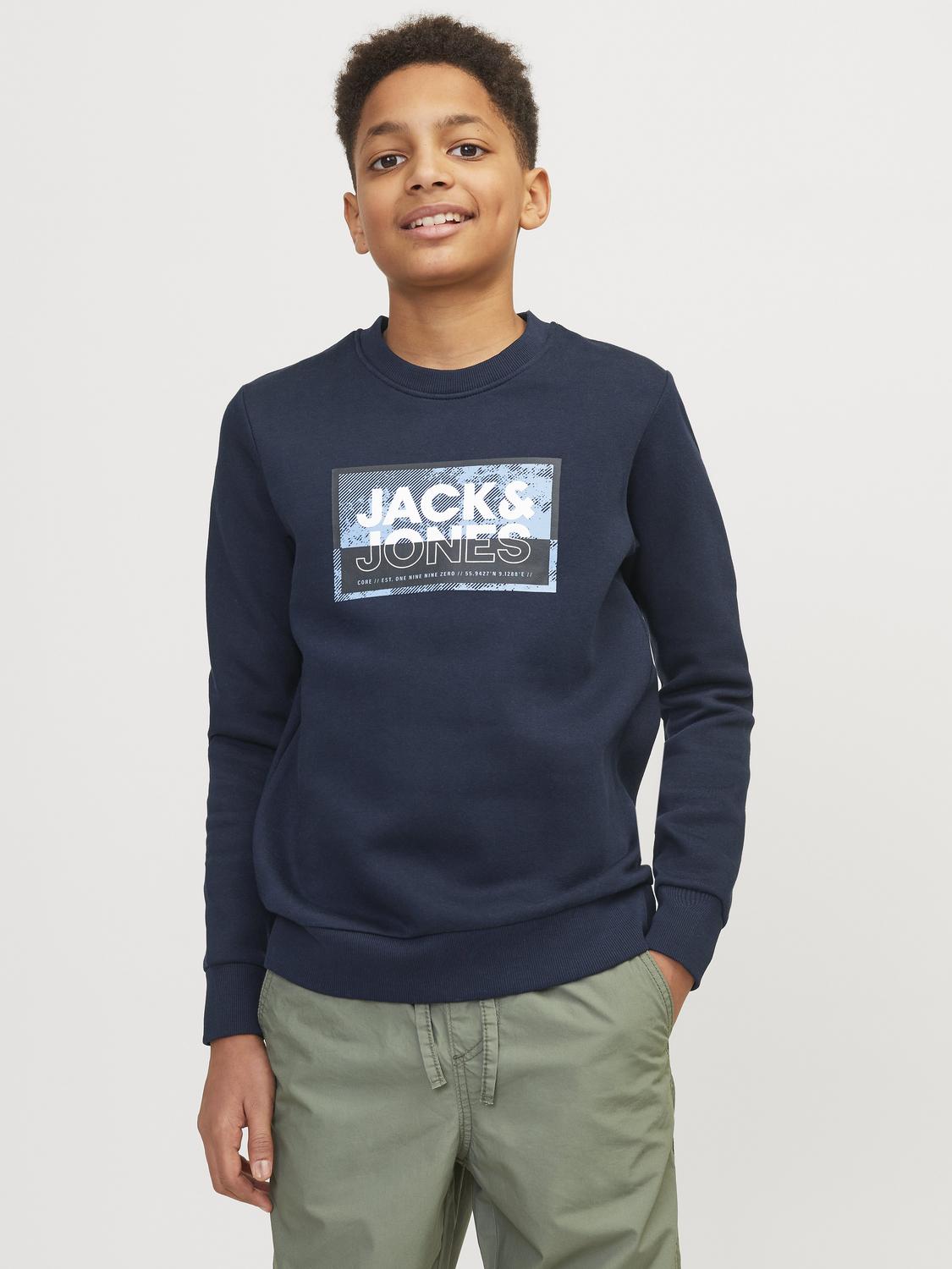 Jack & Jones Nadruk Bluza z okrągłym dekoltem Mini -Navy Blazer - 12257441