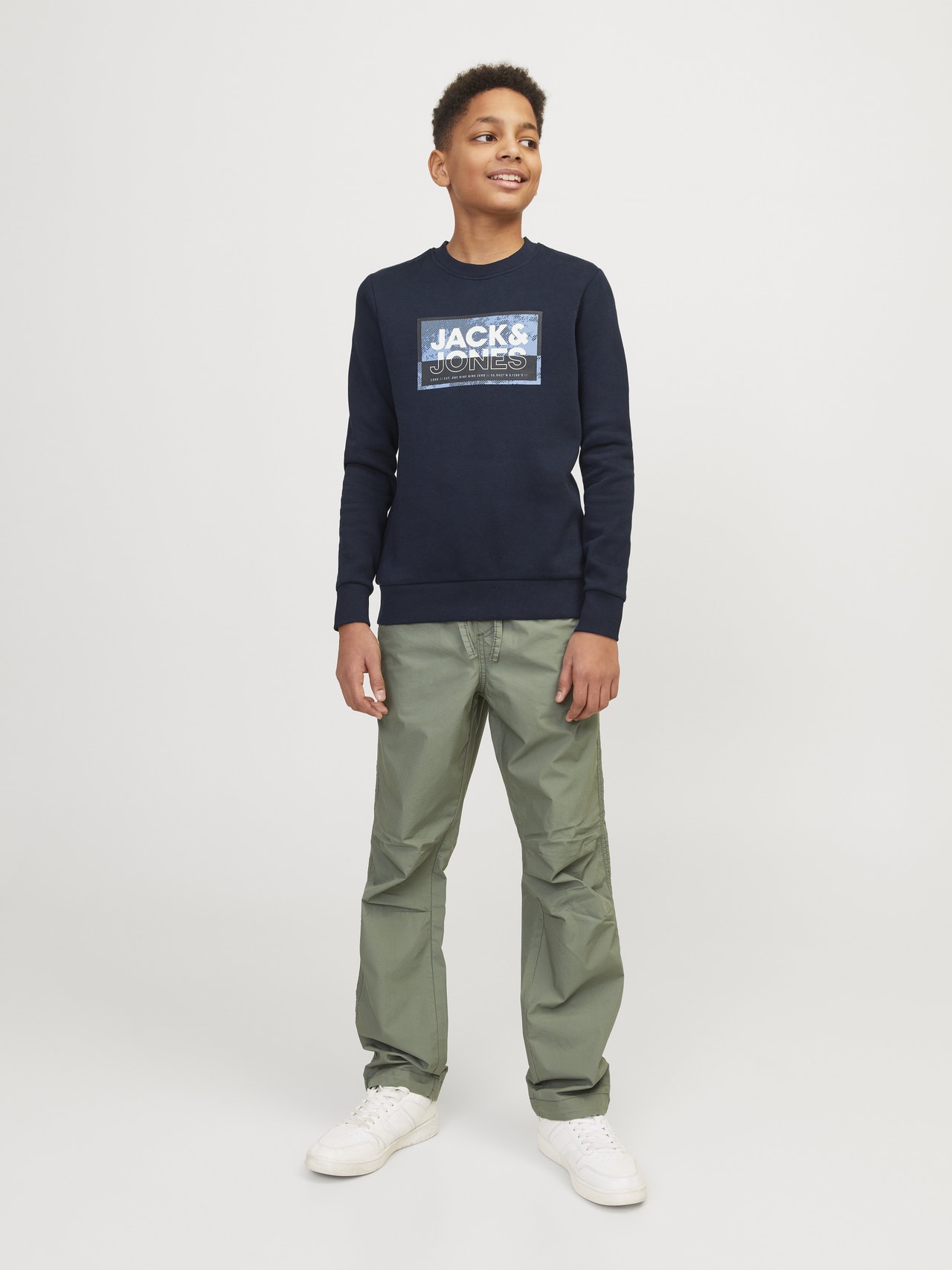 Jack & Jones Tryck Crewneck tröja Mini -Navy Blazer - 12257441