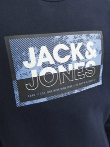 Jack & Jones Spausdintas raštas Apatinis prakaituojantis megztinis Mini -Navy Blazer - 12257441