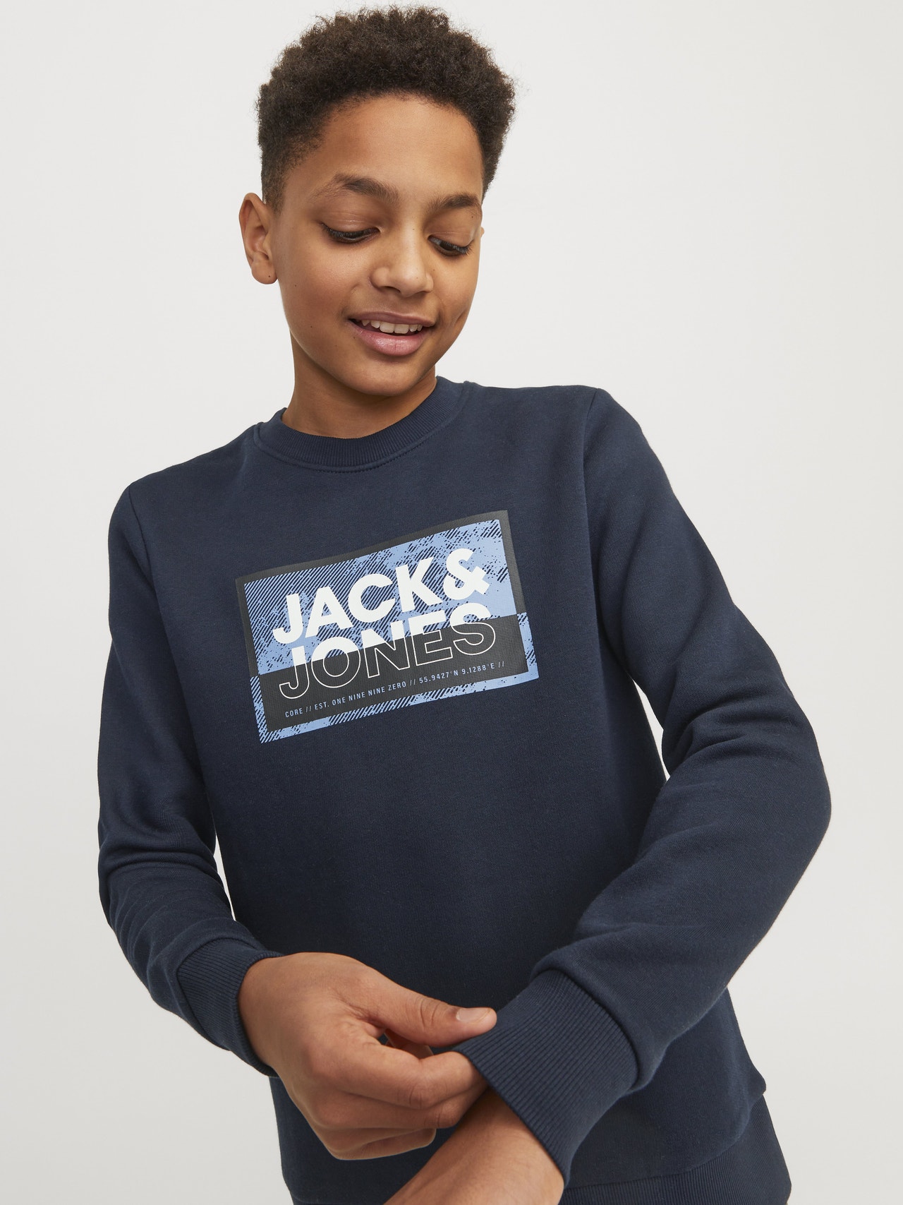 Jack & Jones Gedruckt Sweatshirt mit Rundhals Mini -Navy Blazer - 12257441