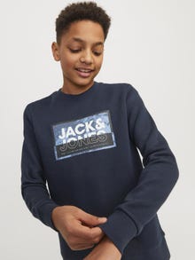 Jack & Jones Tryck Crewneck tröja Mini -Navy Blazer - 12257441