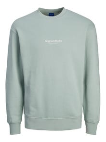 Jack & Jones Tryck Crewneck tröja Mini -Gray Mist - 12257442