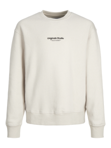 Jack & Jones Printet Sweatshirt med rund hals Mini -Moonbeam - 12257442