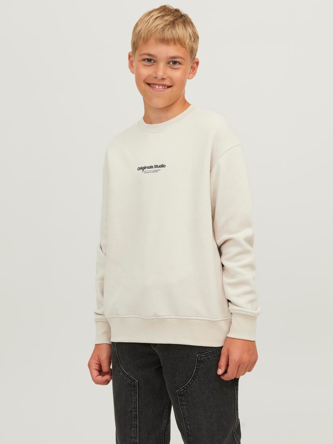 Jack & Jones Nadruk Bluza z okrągłym dekoltem Mini -Moonbeam - 12257442