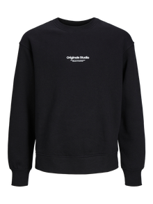 Jack & Jones Printet Sweatshirt med rund hals Mini -Black - 12257442
