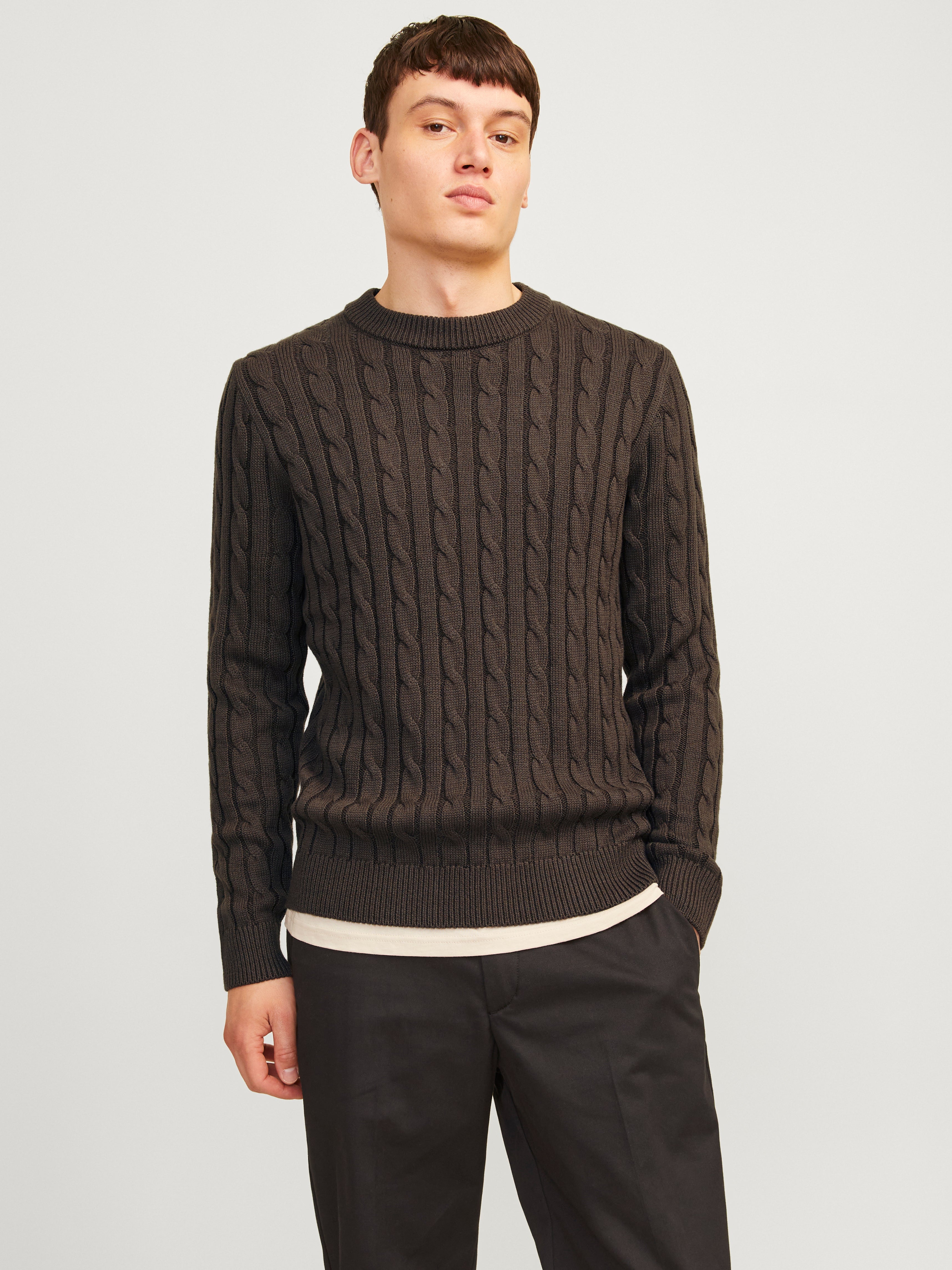 Einfarbig Strickpullover