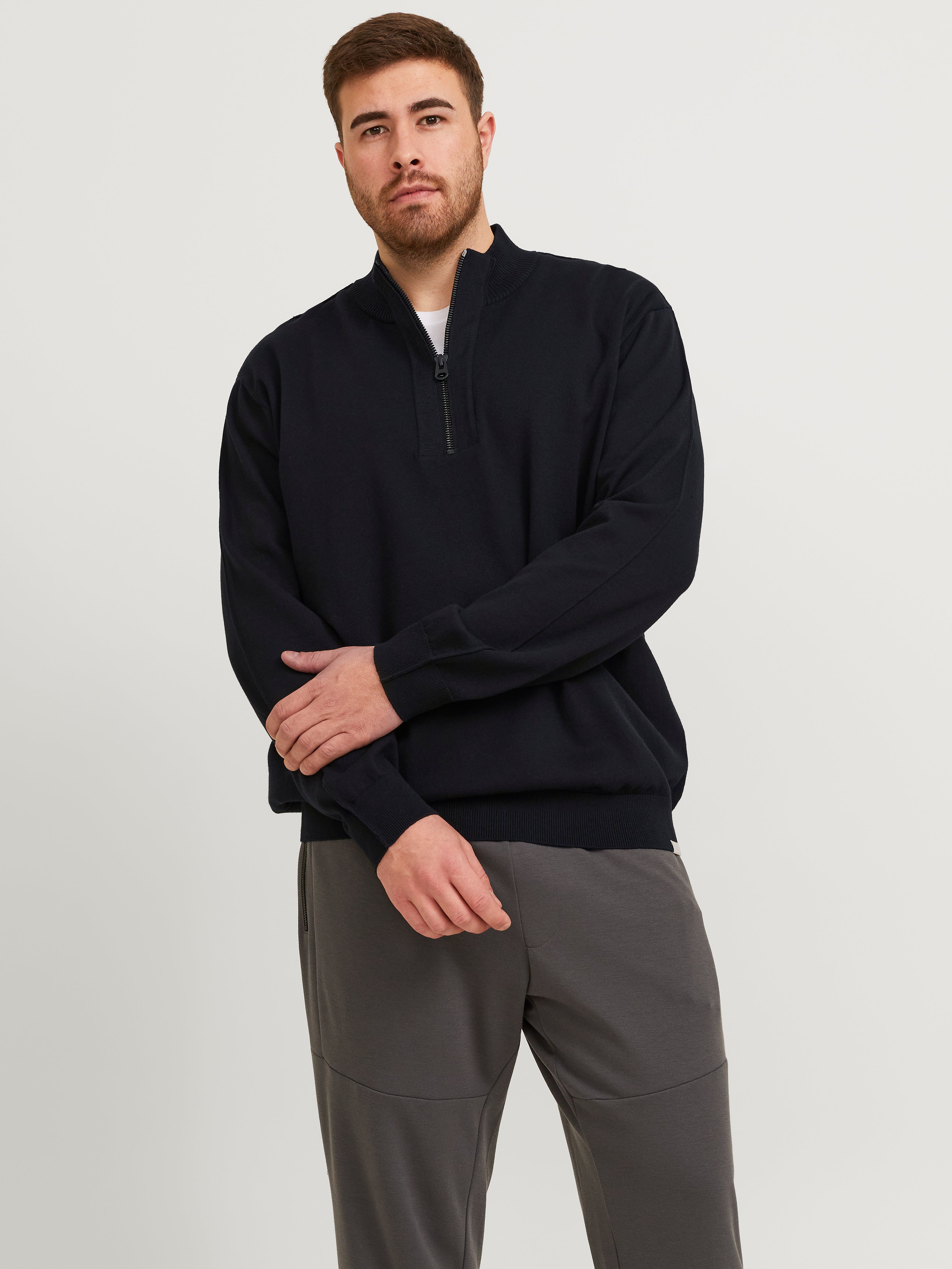 Plus Size Pull Demi-zip Zipper - Jack & Jones - Modalova