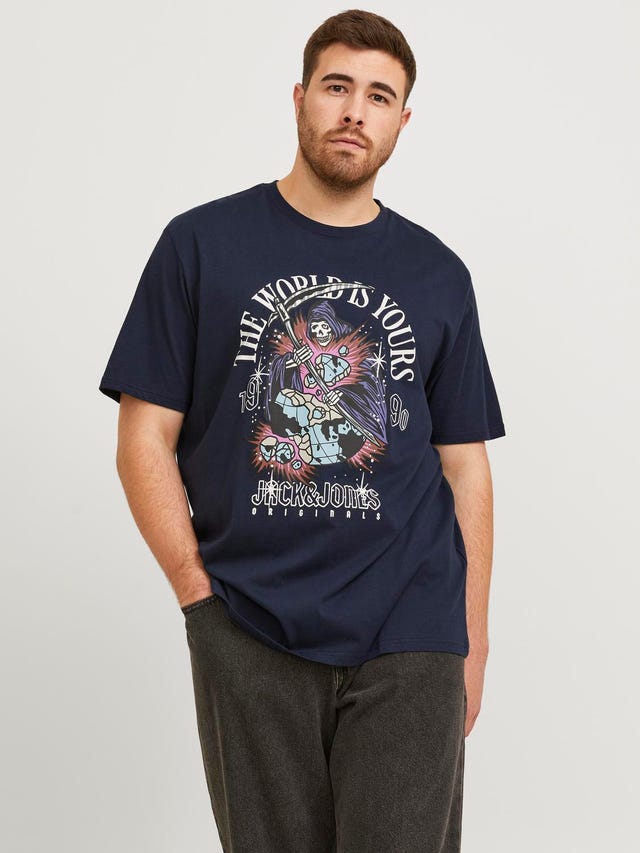 Jack & Jones Plus Size Trykk T-skjorte - 12257509
