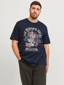 Jack & Jones Plus Size Printet T-shirt -Sky Captain - 12257509