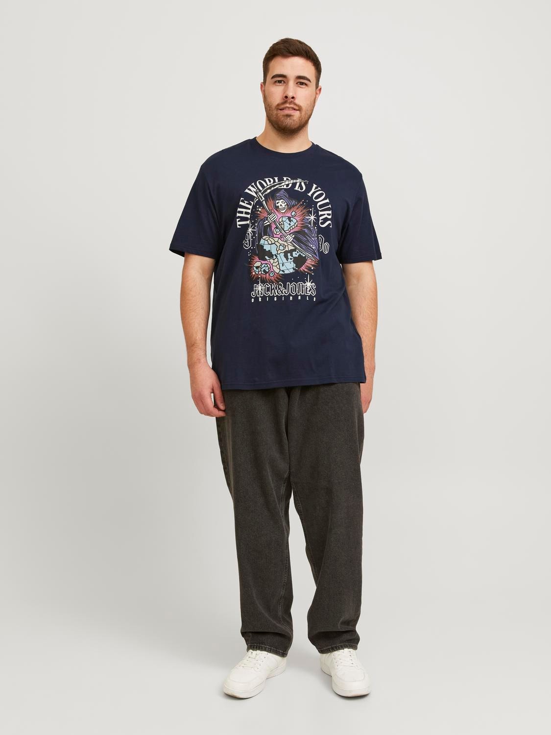 Jack & Jones Plus Size Bedrukt T-shirt -Sky Captain - 12257509