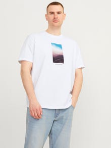 Jack & Jones Plus Size Printet T-shirt -Bright White - 12257513