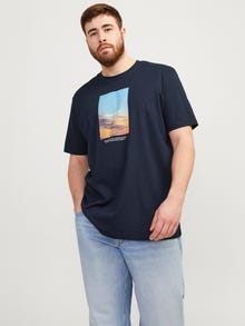 Jack & Jones Plus Size Bedrukt T-shirt -Sky Captain - 12257513