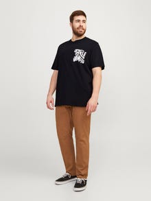 Jack & Jones Plus Size Nadruk T-shirt -Black - 12257516