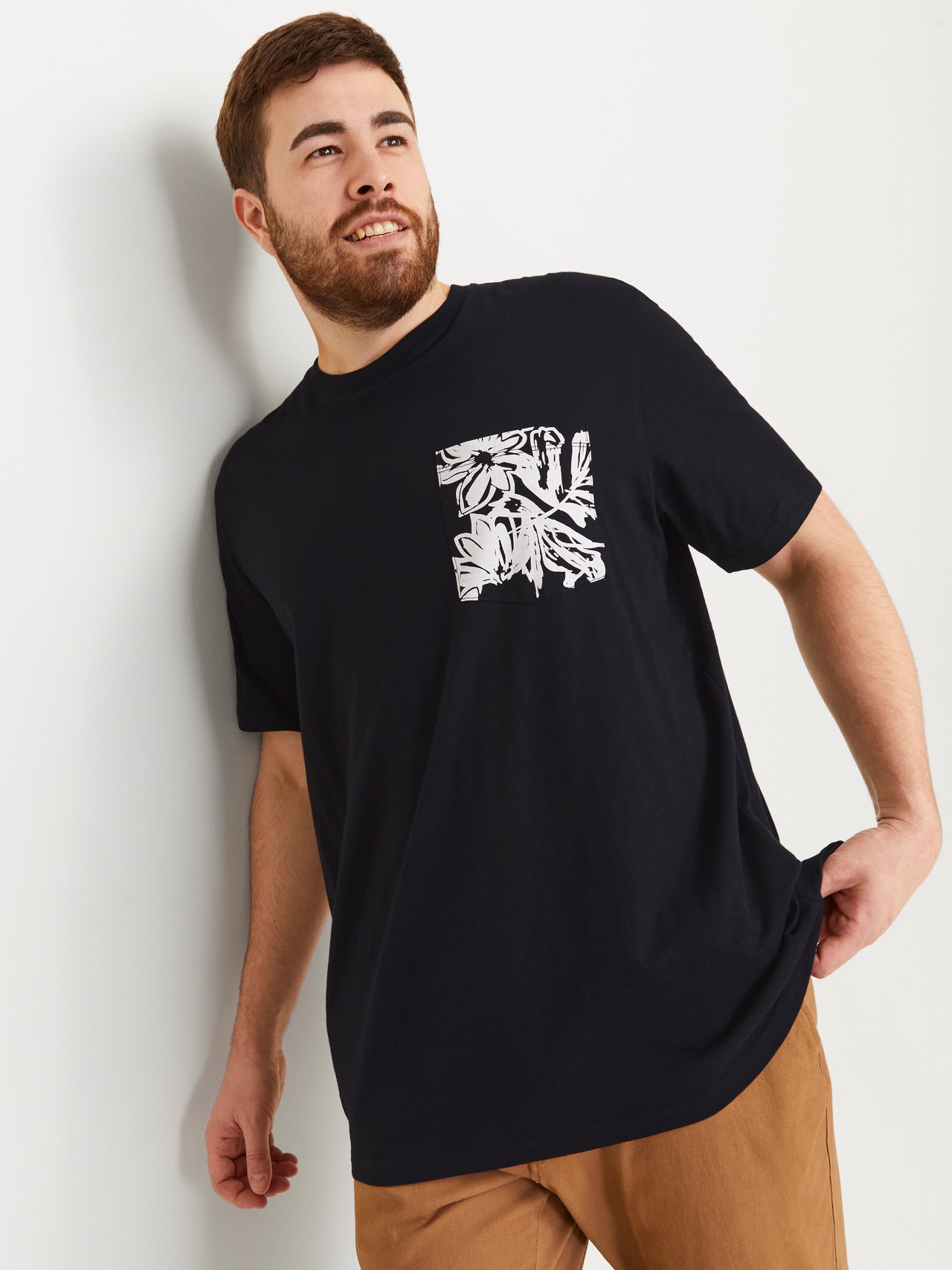 Jack & Jones Plus Size Printed T-shirt -Black - 12257516