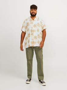 Jack & Jones Plus Size Camisa Relaxed Fit -Buttercream - 12257529