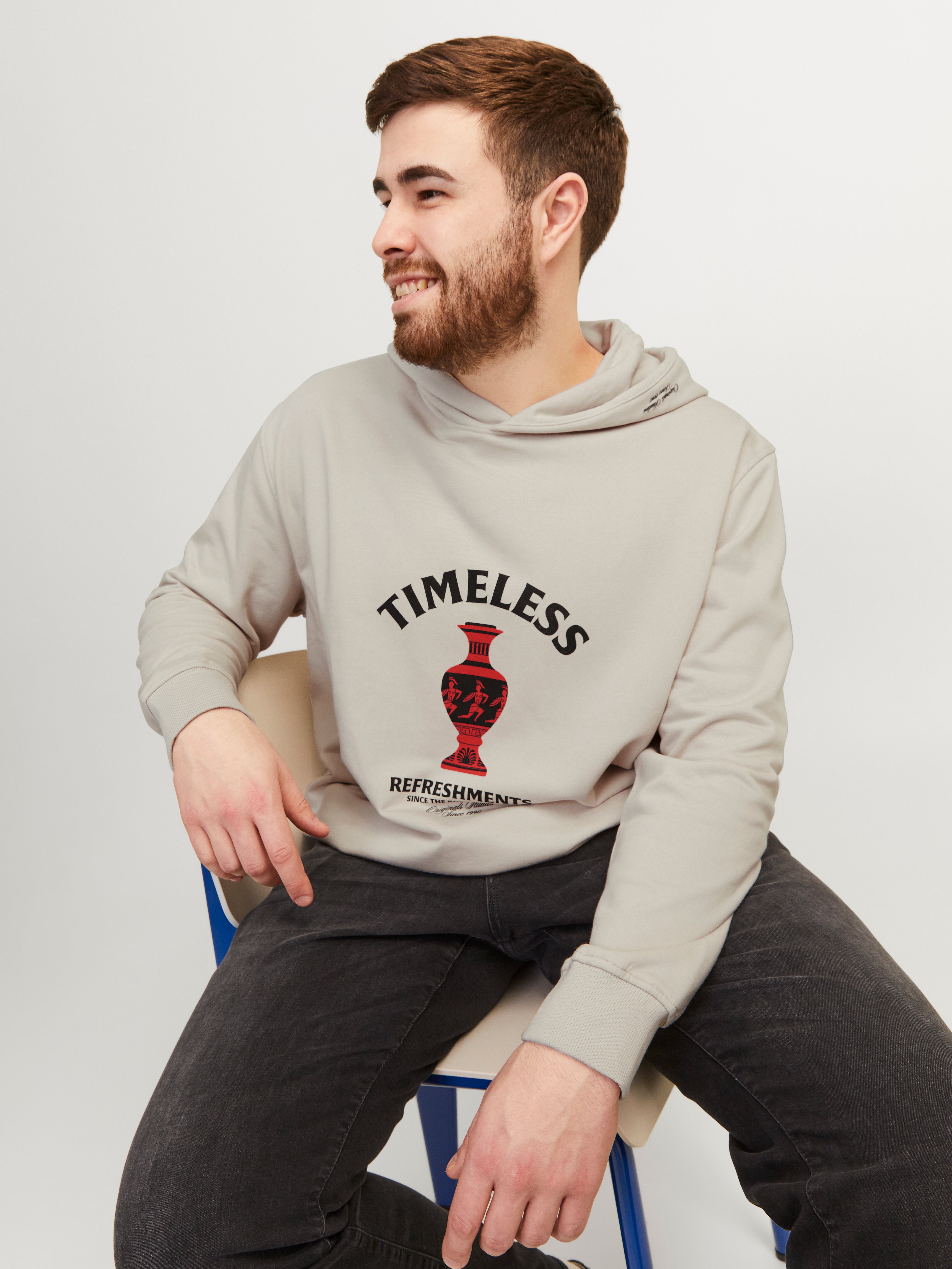 Jack & Jones Plus Size Printed Hoodie - 12257540