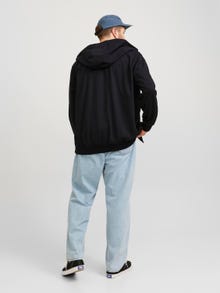 Jack & Jones Plus Plain Zip hoodie -Black - 12257551