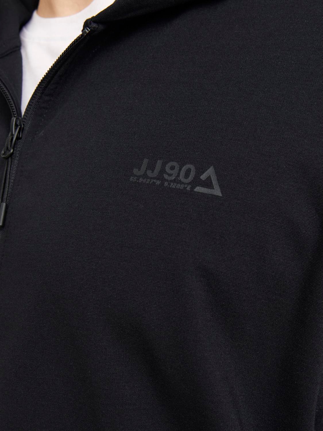 Jack & Jones Plus Size Einfarbig Kapuzenpullover mit Reißverschluss -Black - 12257551