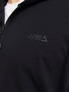 Jack & Jones Plus Size Ensfarvet Hættetrøje med lynlås -Black - 12257551