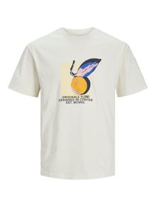 Jack & Jones Plus Size Nadruk T-shirt -Buttercream - 12257560