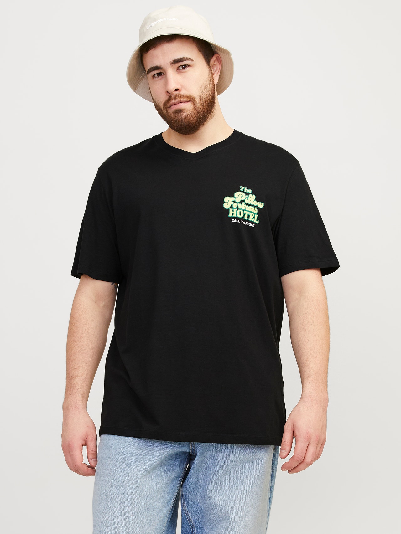 Jack & Jones Plus Size Bedrukt T-shirt -Black - 12257565