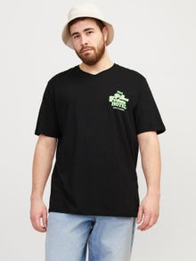 Jack & Jones Plus Size Spausdintas raštas Marškinėliai -Black - 12257565