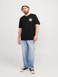 Jack & Jones Plus Size Trykk T-skjorte -Black - 12257565