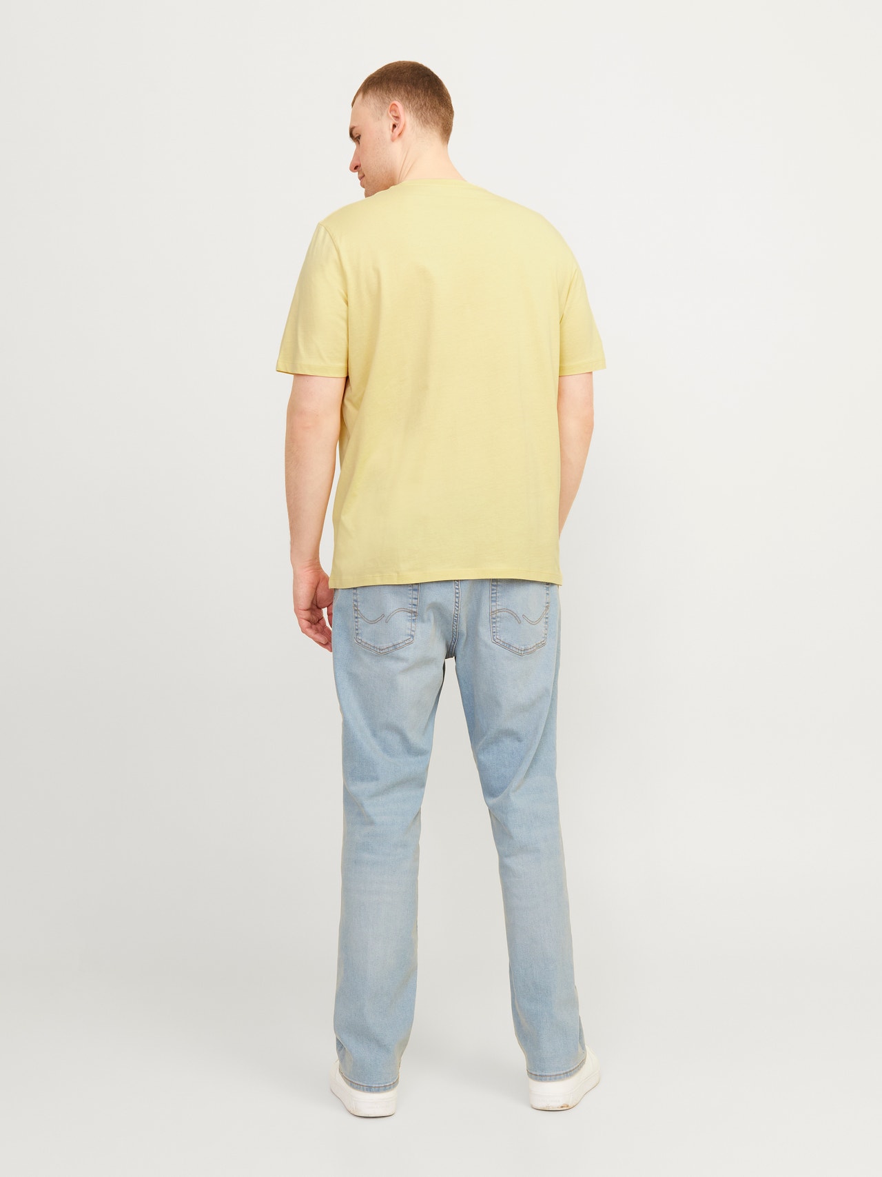 Jack & Jones Plus Size Trykk T-skjorte -Italian Straw - 12257567