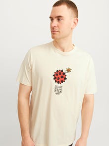 Jack & Jones Plus Size Painettu T-paita -Buttercream - 12257567