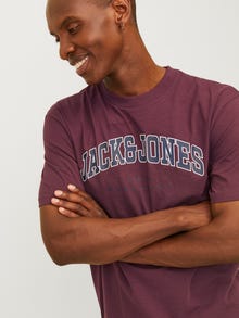 Jack & Jones T-shirt Logo Decote Redondo -Vineyard Wine  - 12257579