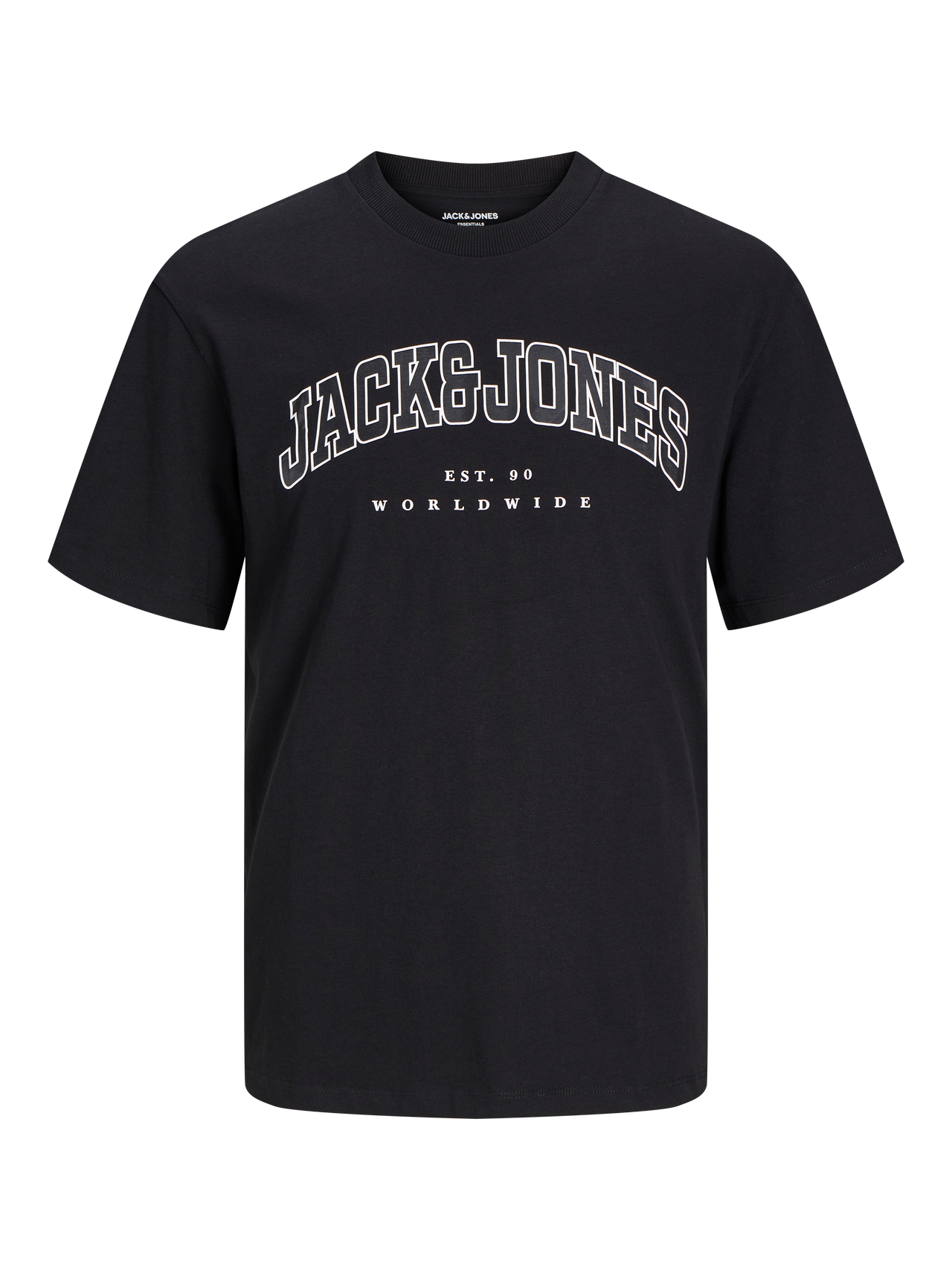 Jack & Jones Logo Ümmargune kaelus T-särk -Black - 12257579