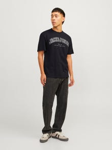 Jack & Jones Logotipas Apskritas kaklas Marškinėliai -Black - 12257579