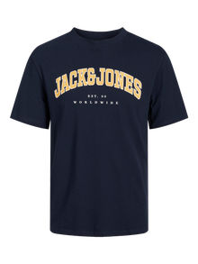 Jack & Jones Logo Crew neck T-shirt -Navy Blazer - 12257579