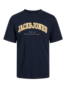Jack & Jones Logo O-hals T-skjorte -Navy Blazer - 12257579