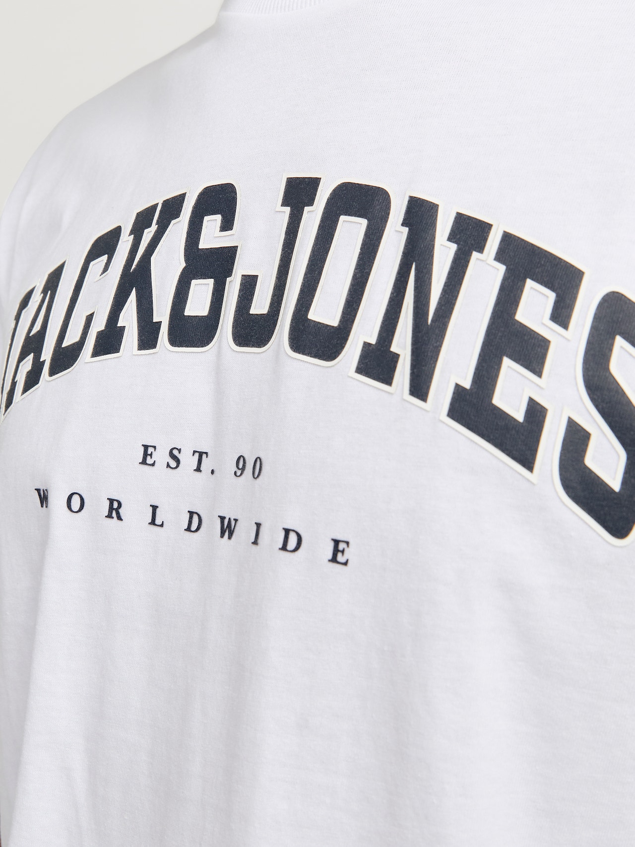 Jack & Jones Z logo Okrągły dekolt T-shirt -White - 12257579