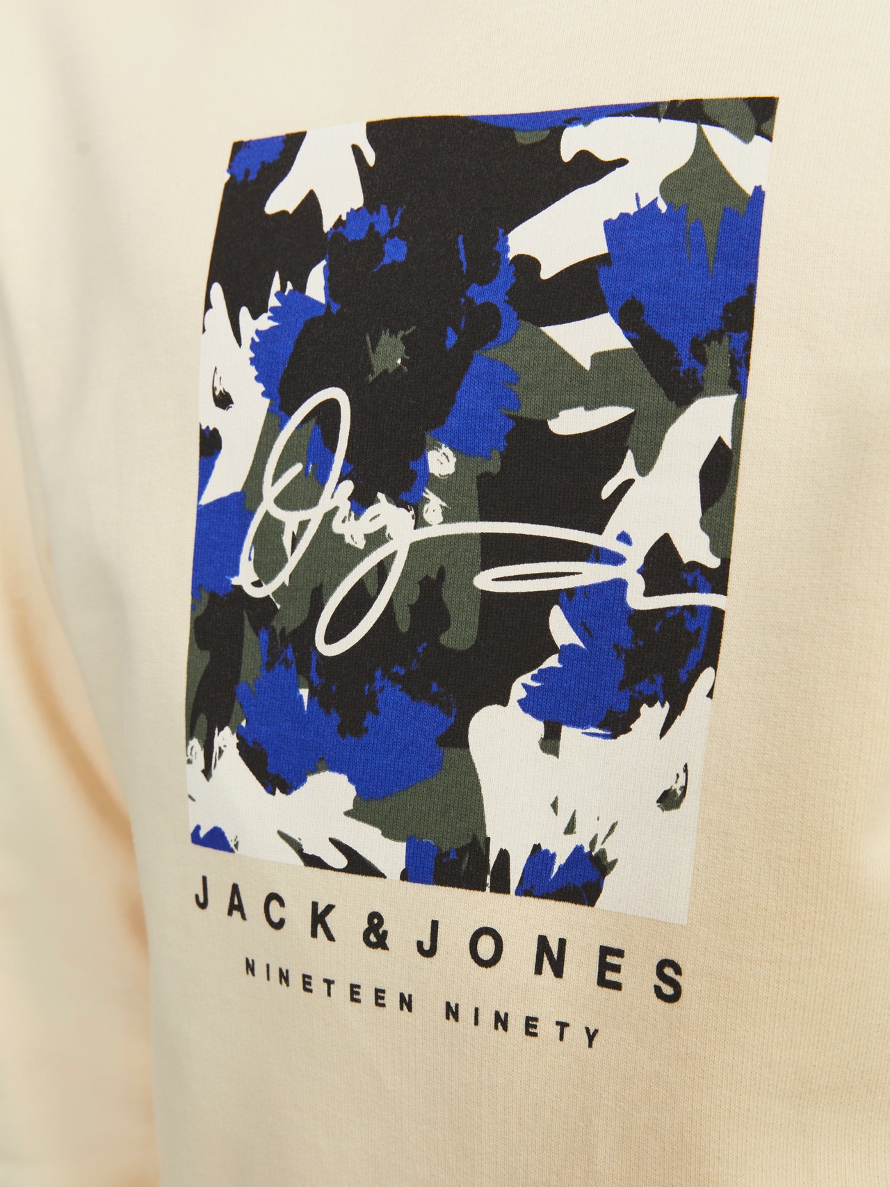 Jack & Jones Printet Sweatshirt med rund hals Til drenge -Buttercream - 12257604