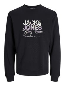 Jack & Jones Tryck Crewneck tröja För pojkar -Black - 12257604