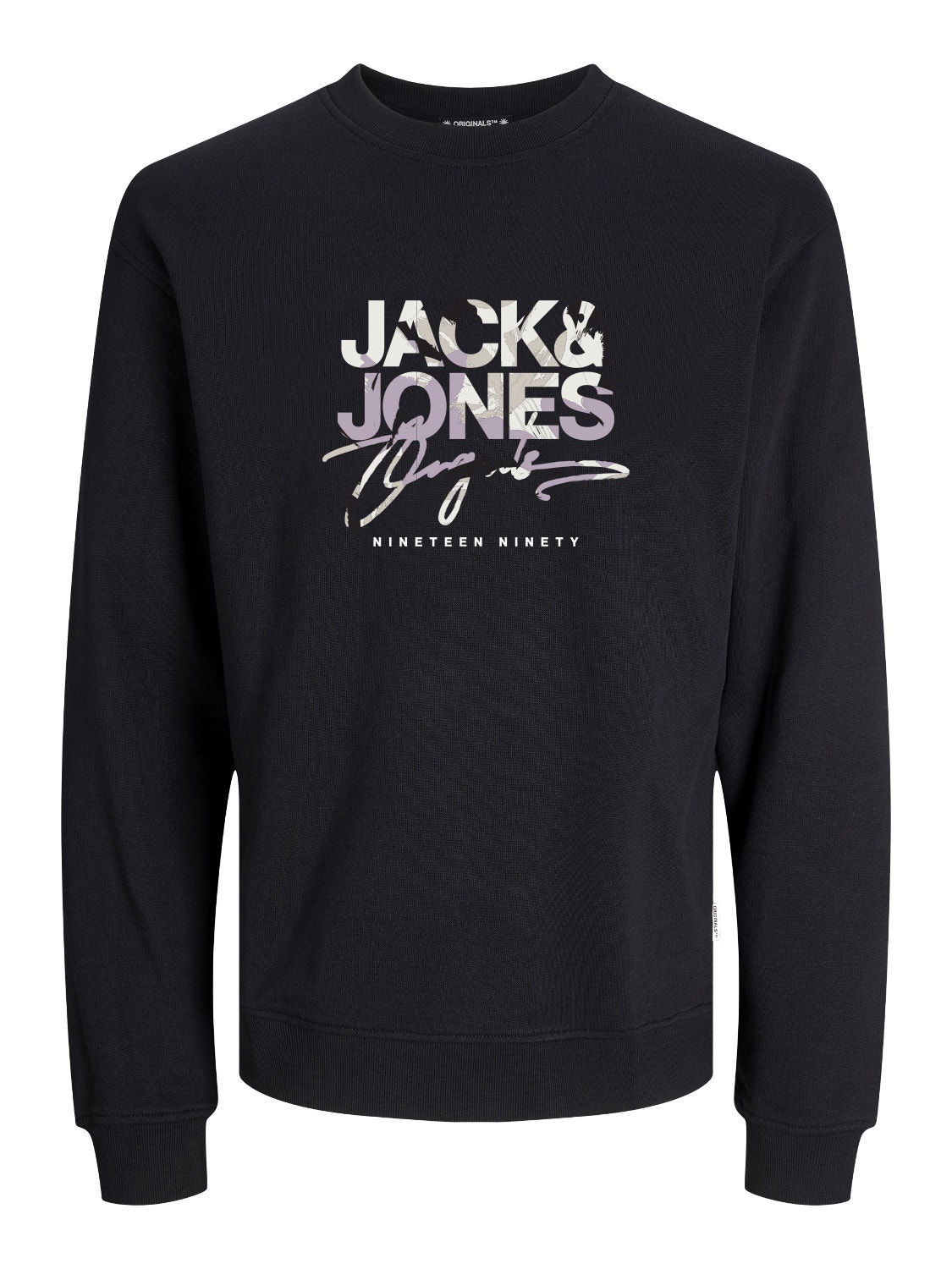 Jack & Jones Trykk Genser med rund hals For gutter -Black - 12257604