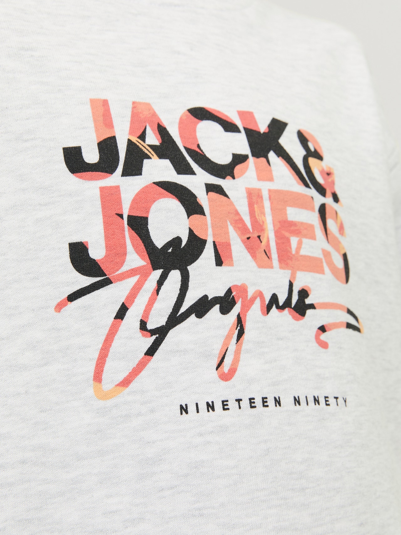 Jack & Jones Printed Crew neck Sweatshirt For boys -Bright White - 12257604
