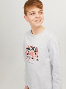 Jack & Jones Spausdintas raštas Apatinis prakaituojantis megztinis For boys -Bright White - 12257604