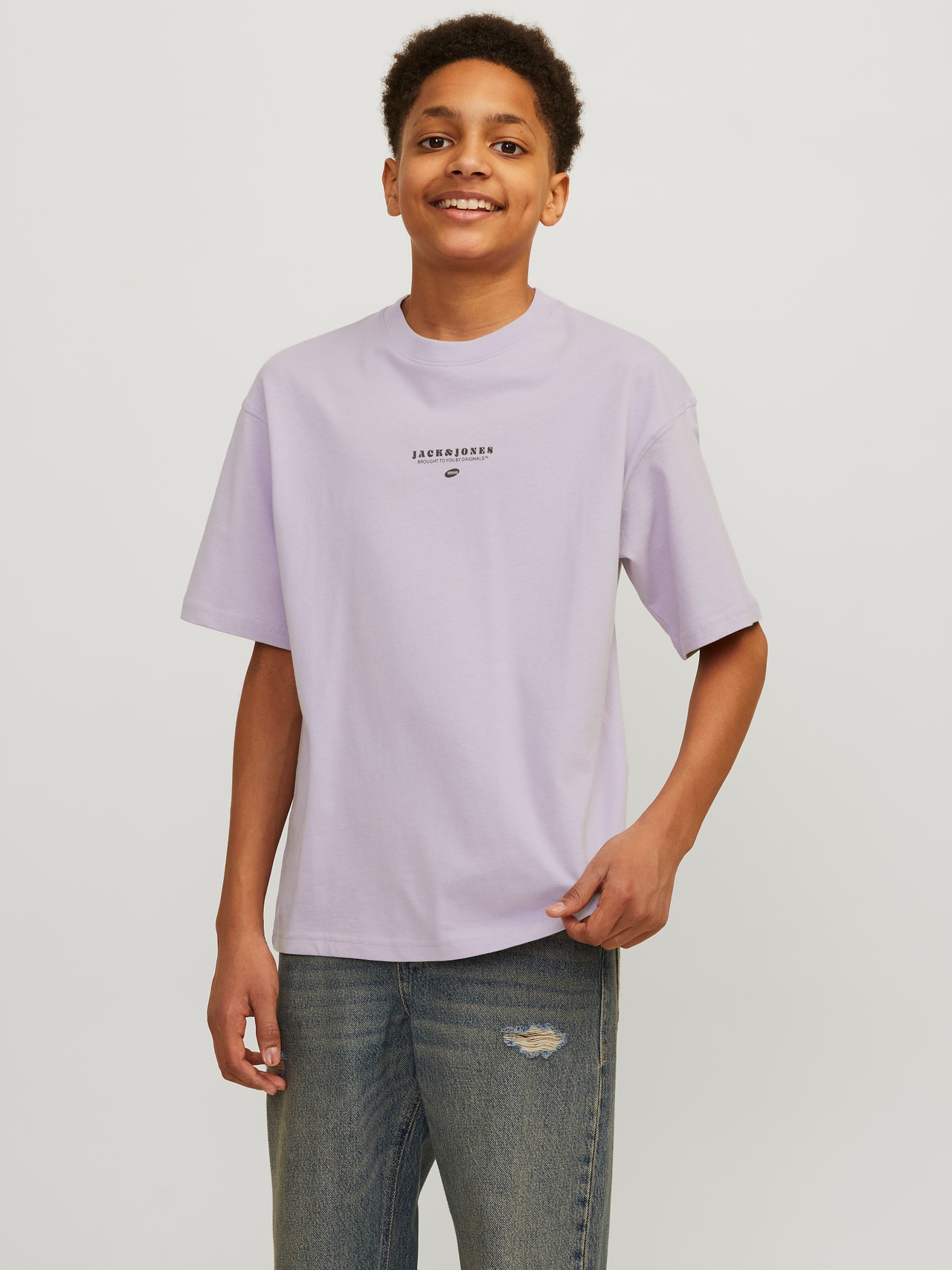 Jack & Jones Spausdintas raštas Marškinėliai For boys -Lavender Frost - 12257637