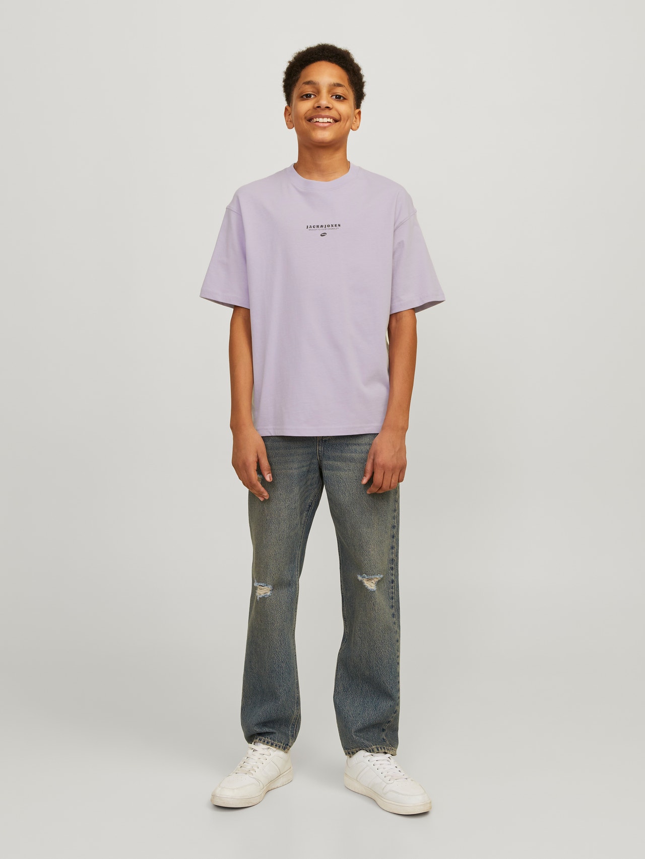 Jack & Jones Tryck T-shirt För pojkar -Lavender Frost - 12257637